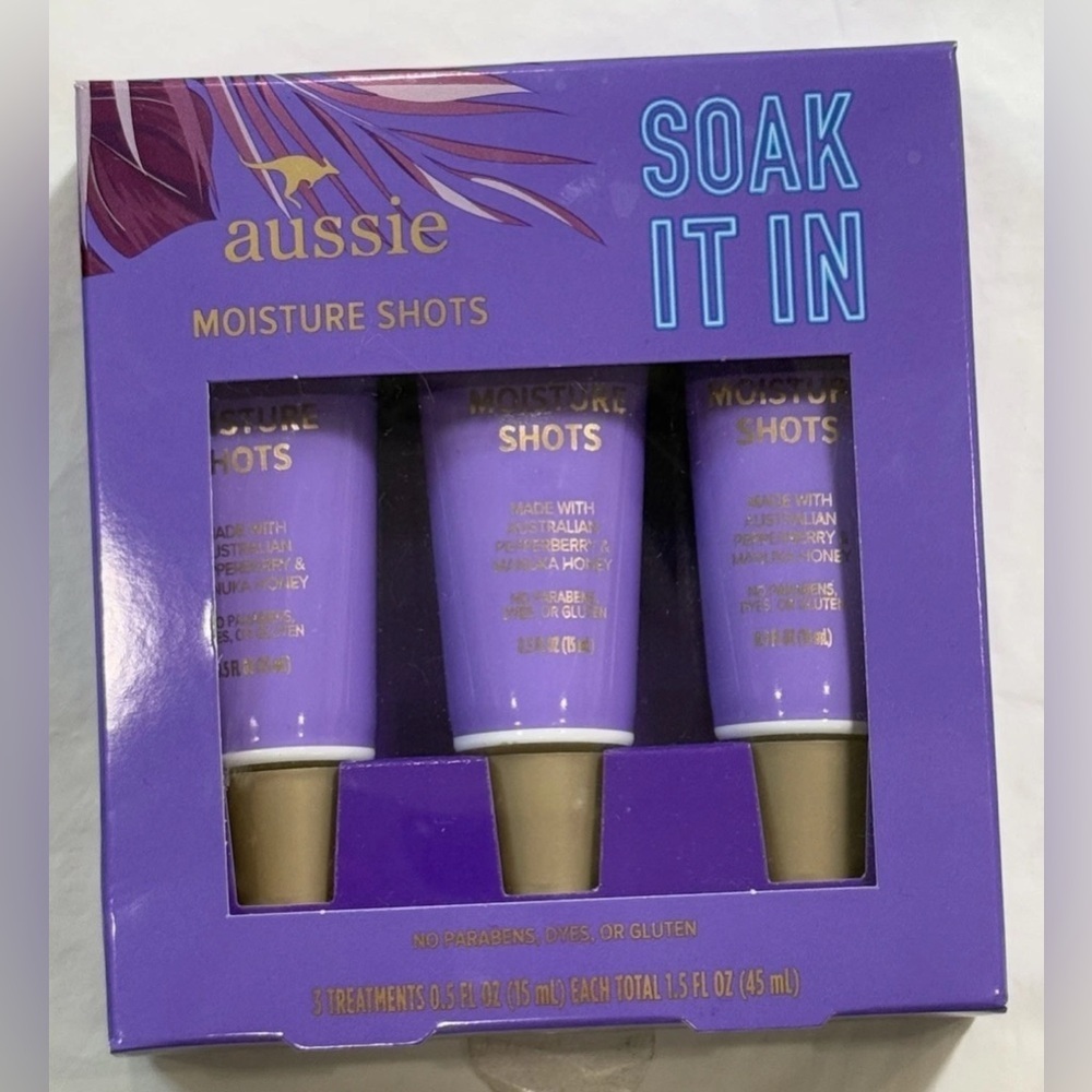 Soak It In Aussie Moisture Shots 3 Treatment Powerful Moisture Shot for Dry Hair